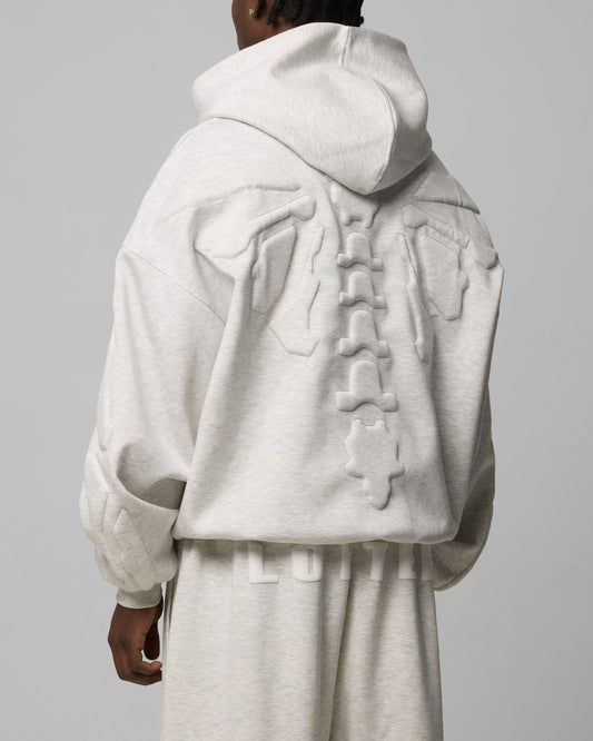 Grey Marle Oversized Hoodie for Men with Kangaroo Pocket and Dropped Shoulders - Comfortable Sweatshirt 0