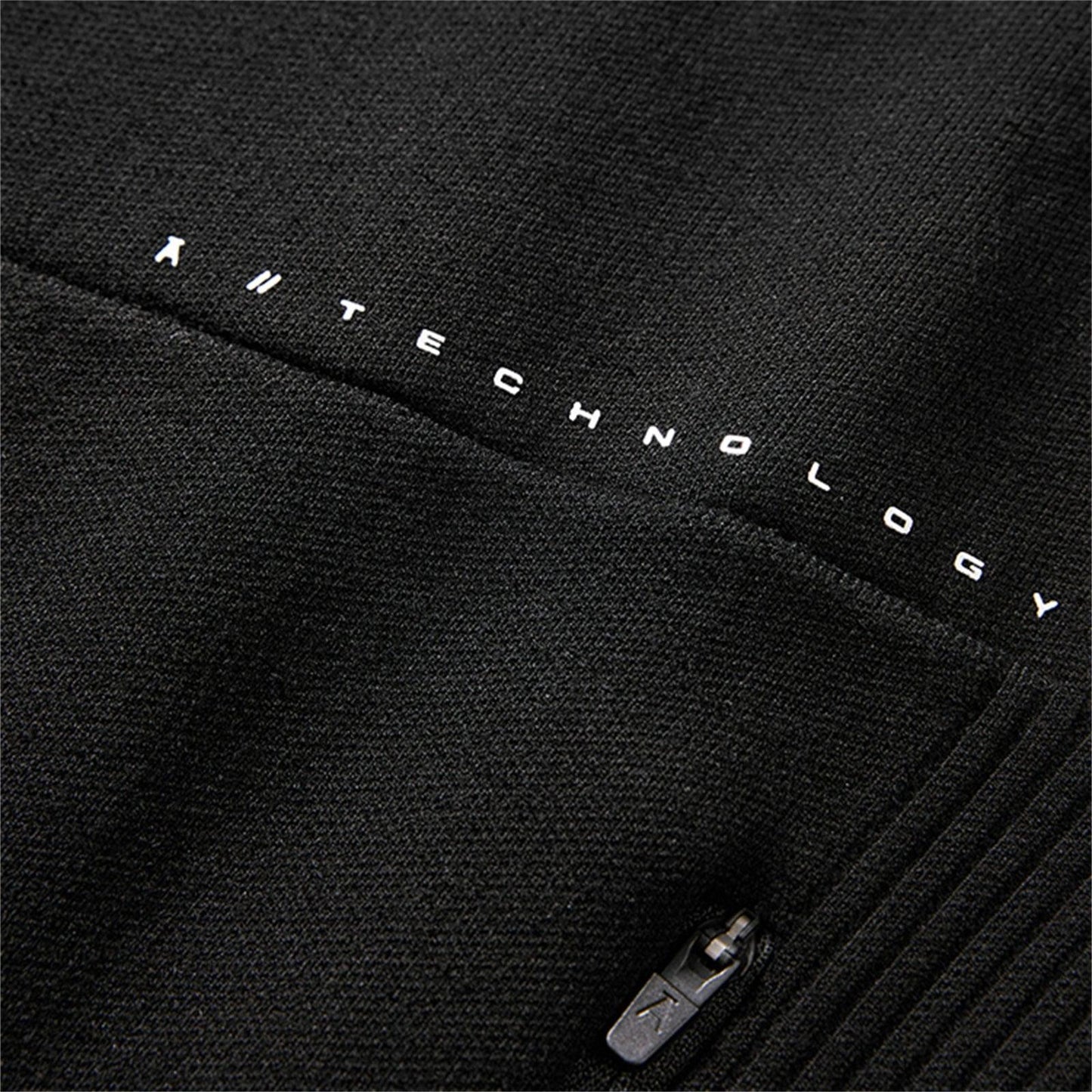 Men's Black Zipper Jacket - Regular Fit Polyester Winter Jacket with Stand Collar and Long Sleeves 5