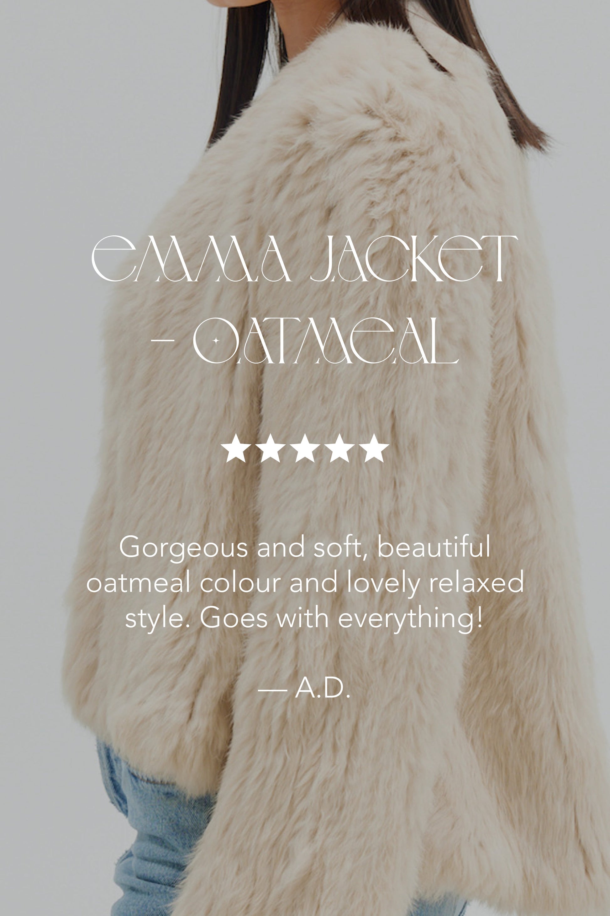 Emma Jacket - Handmade Upcycled Rabbit Fur, Open Front Design, Short Front Longer Back, Lightweight and Versatile Outerwear in Oatmeal 6