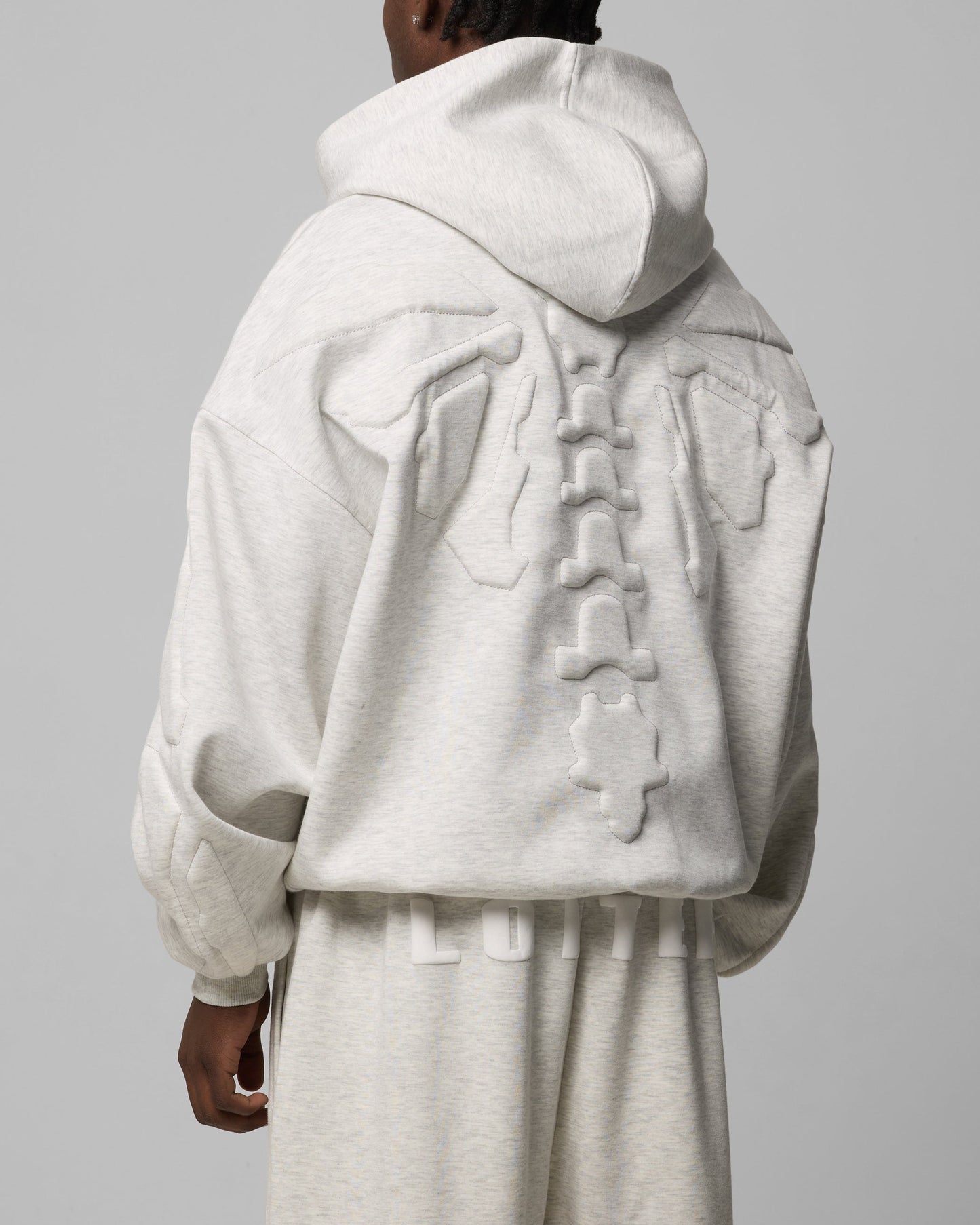 Grey Marle Oversized Hoodie for Men with Kangaroo Pocket and Dropped Shoulders - Comfortable Sweatshirt 0