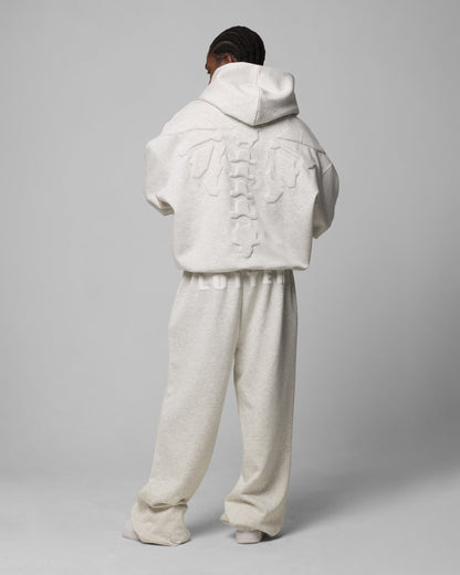 Grey Marle Oversized Hoodie for Men with Kangaroo Pocket and Dropped Shoulders - Comfortable Sweatshirt 3